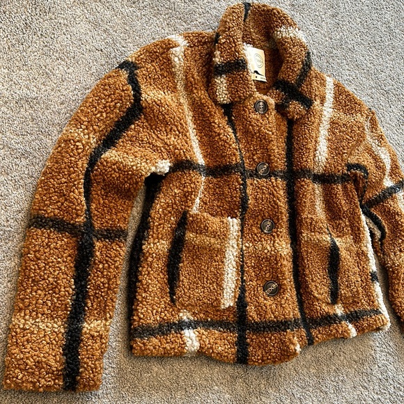 Stoosh Jackets & Blazers - Teddy Plaid Cropped Jacket